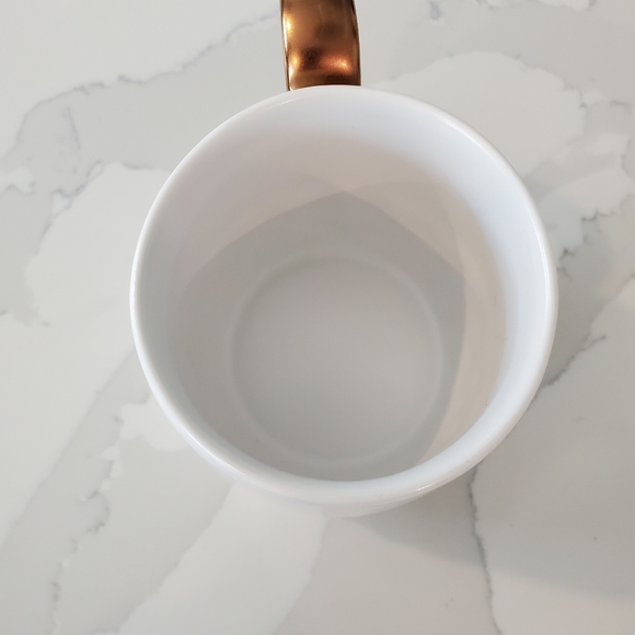 Starbucks Coffee Mug White,  Gold Handle, 2013 Diamond Embossed Textured Cup - Picture 7 of 9